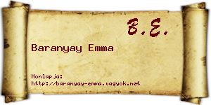 Baranyay Emma névjegykártya